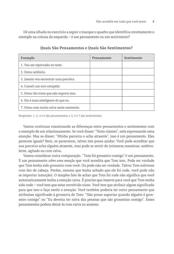 Nao Acredite em Tudo Que Voce Sente Identifique seus Esquemas Emocionais e Liberte se da Ansiedade e da Depressao 3